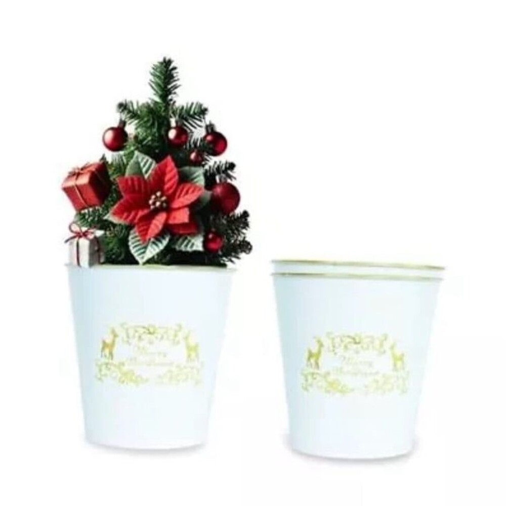 Christmas Galvanized Bucket, Metal Basket Bucket Planters Pot,3Pcs Vintage